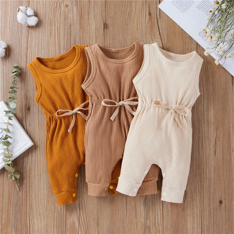 Cotton Romper Elastic Band Orange