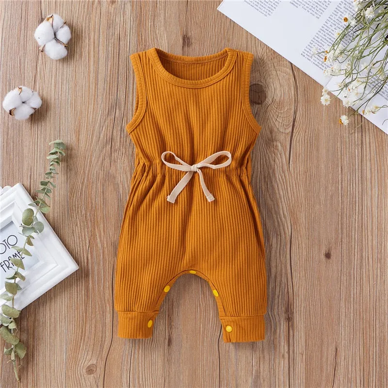 Cotton Romper Elastic Band Orange