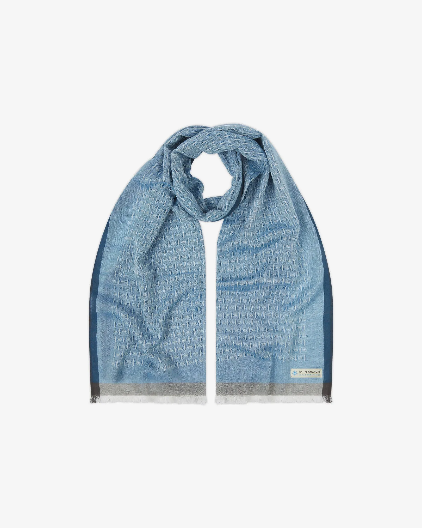 Cotton Scarf in Blue & Grey - The Shackleton