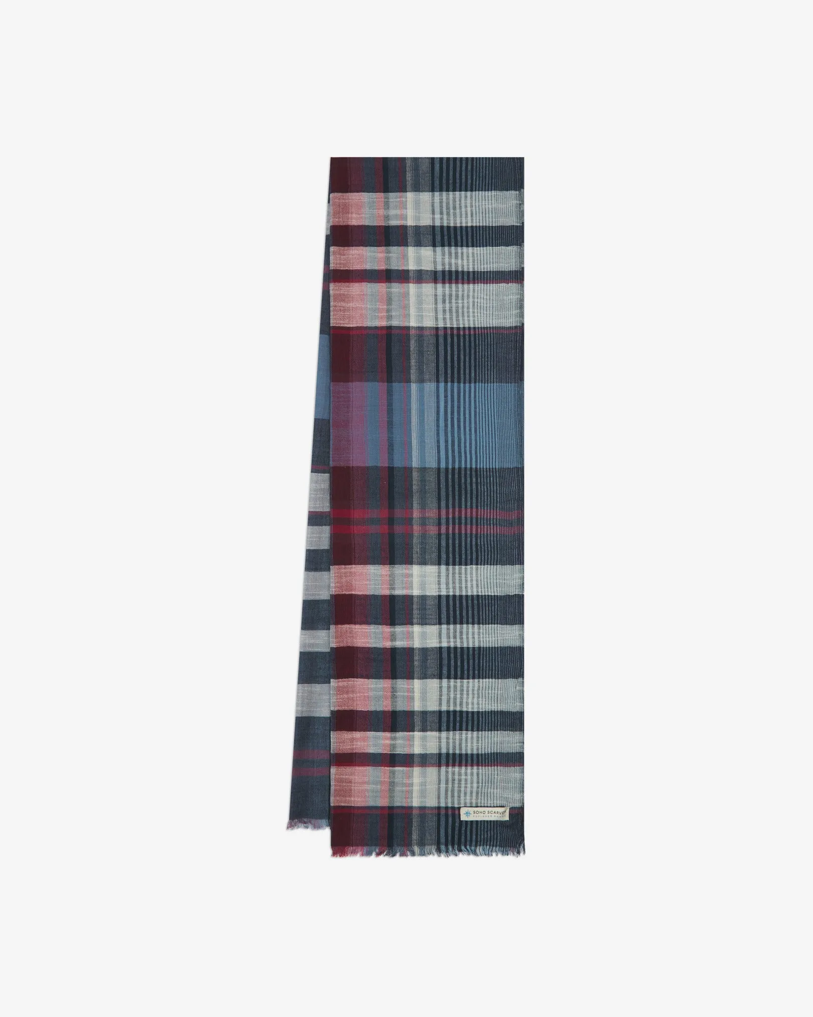 Cotton Scarf in Blue & Red - The MacInnes