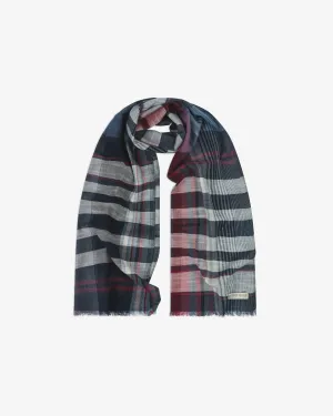 Cotton Scarf in Blue & Red - The MacInnes