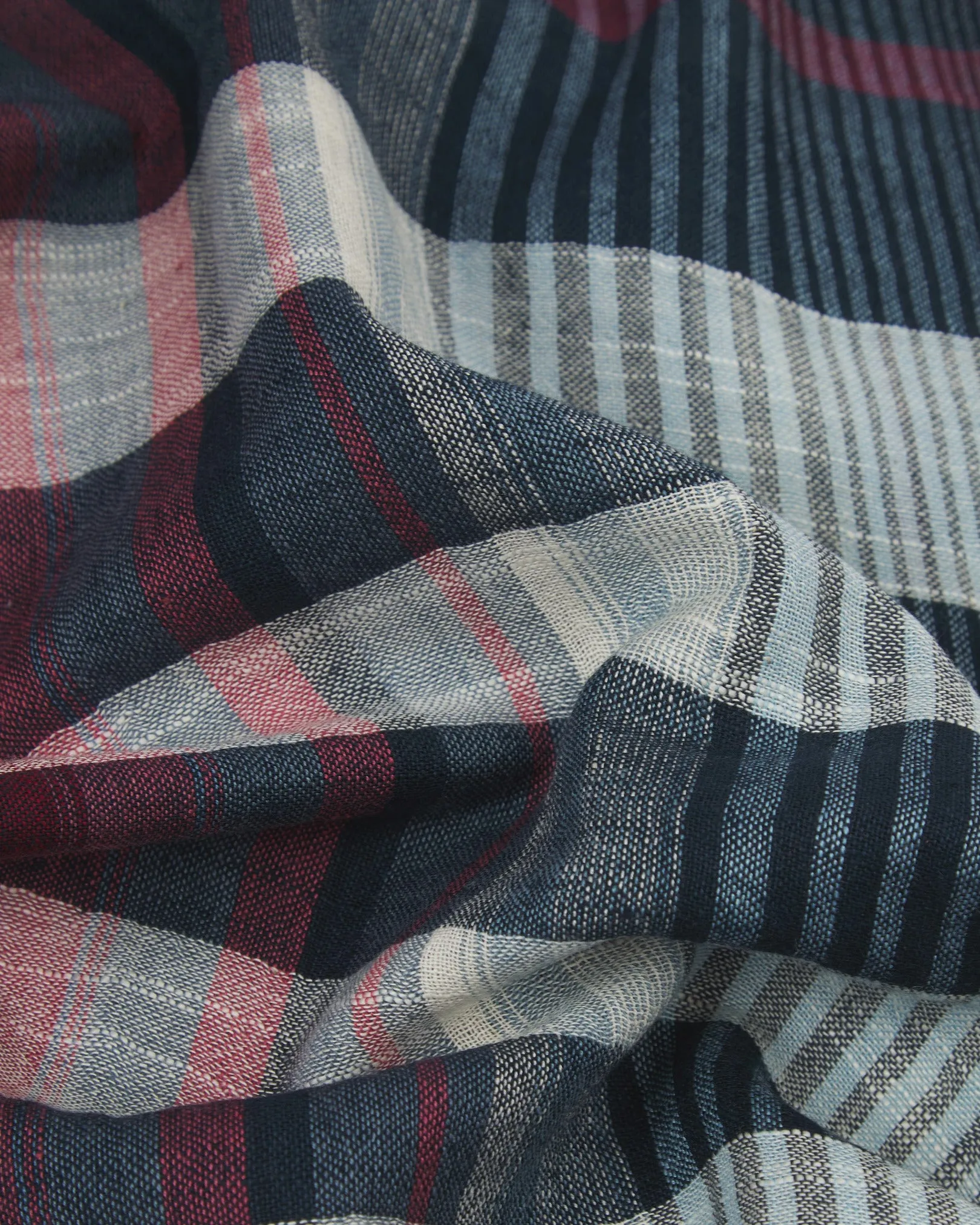 Cotton Scarf in Blue & Red - The MacInnes