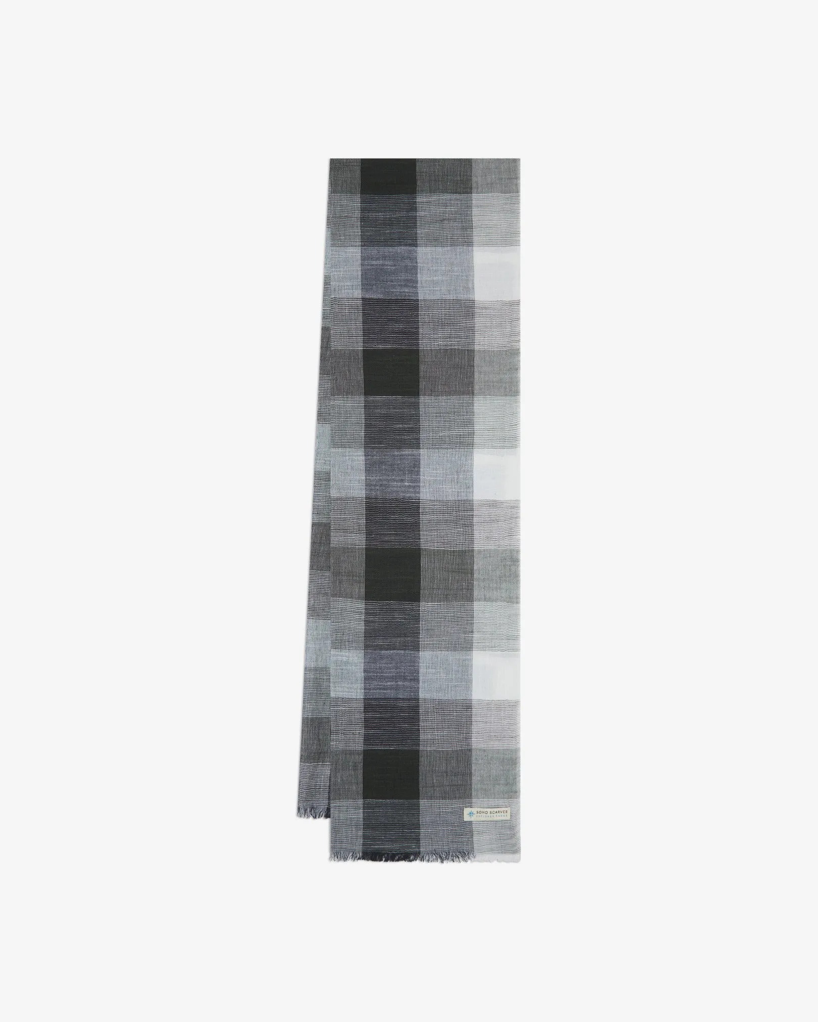 Cotton Scarf in Grey & White - The Livingstone