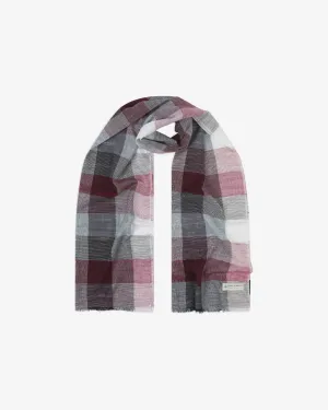 Cotton Scarf in Red & Grey - The Fiennes