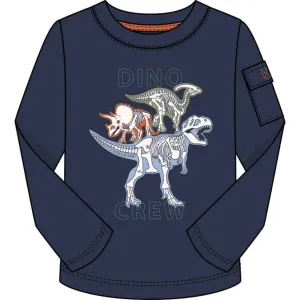 CR Sports Navy Dino Crew Long Sleeve Top