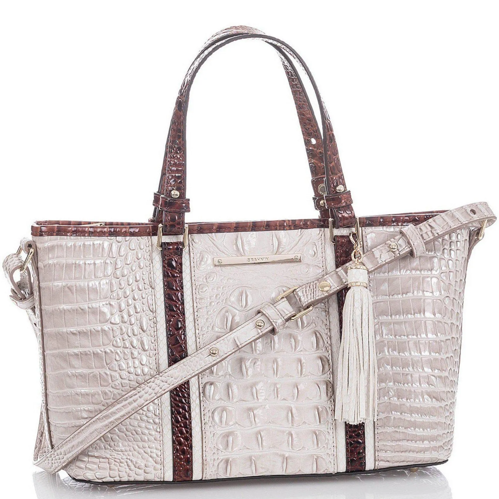 Crestview Mini Asher Seashell Embossed Leather Satchel
