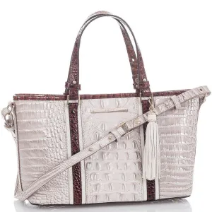 Crestview Mini Asher Seashell Embossed Leather Satchel