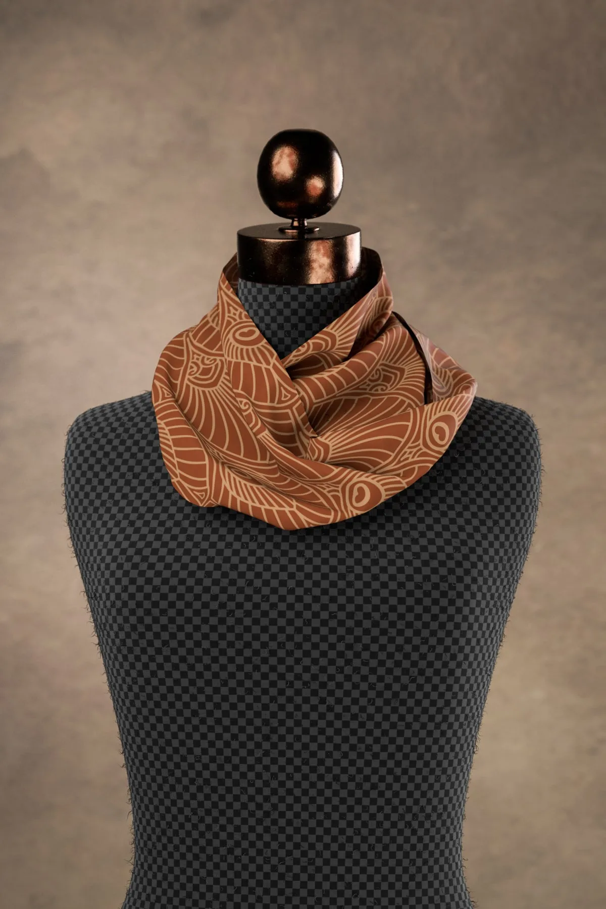 Deco Fans Cinnamon Square Scarf