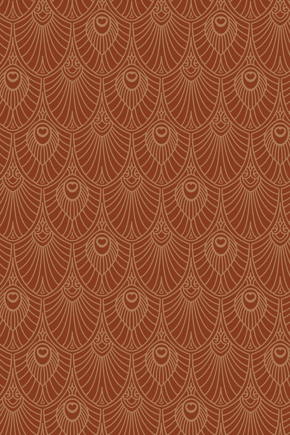 Deco Fans Cinnamon Square Scarf