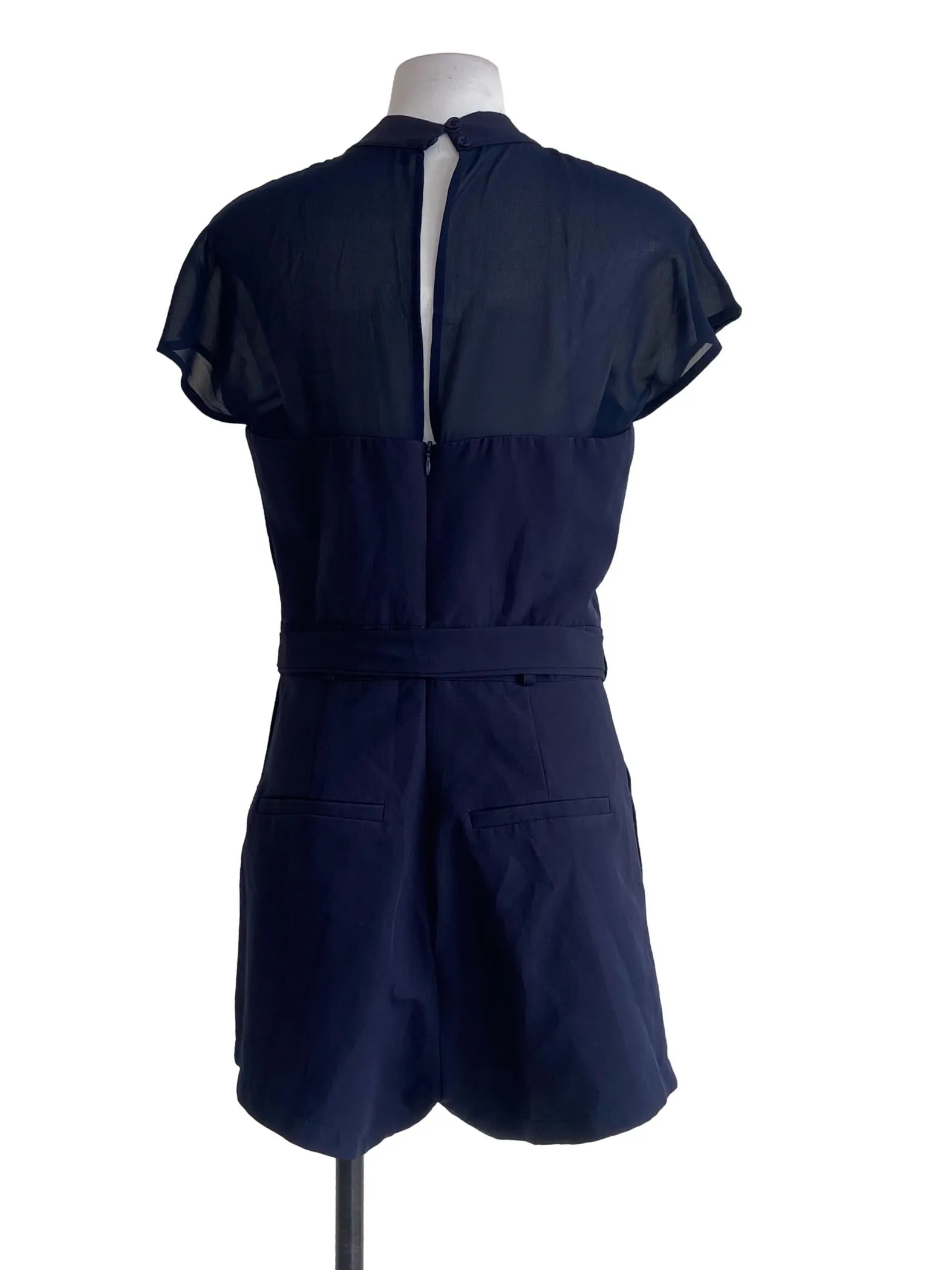 Denim Blue V Neck Shirt Rompers