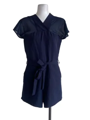 Denim Blue V Neck Shirt Rompers