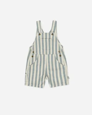 Denim Shortalls || Ocean Stripe