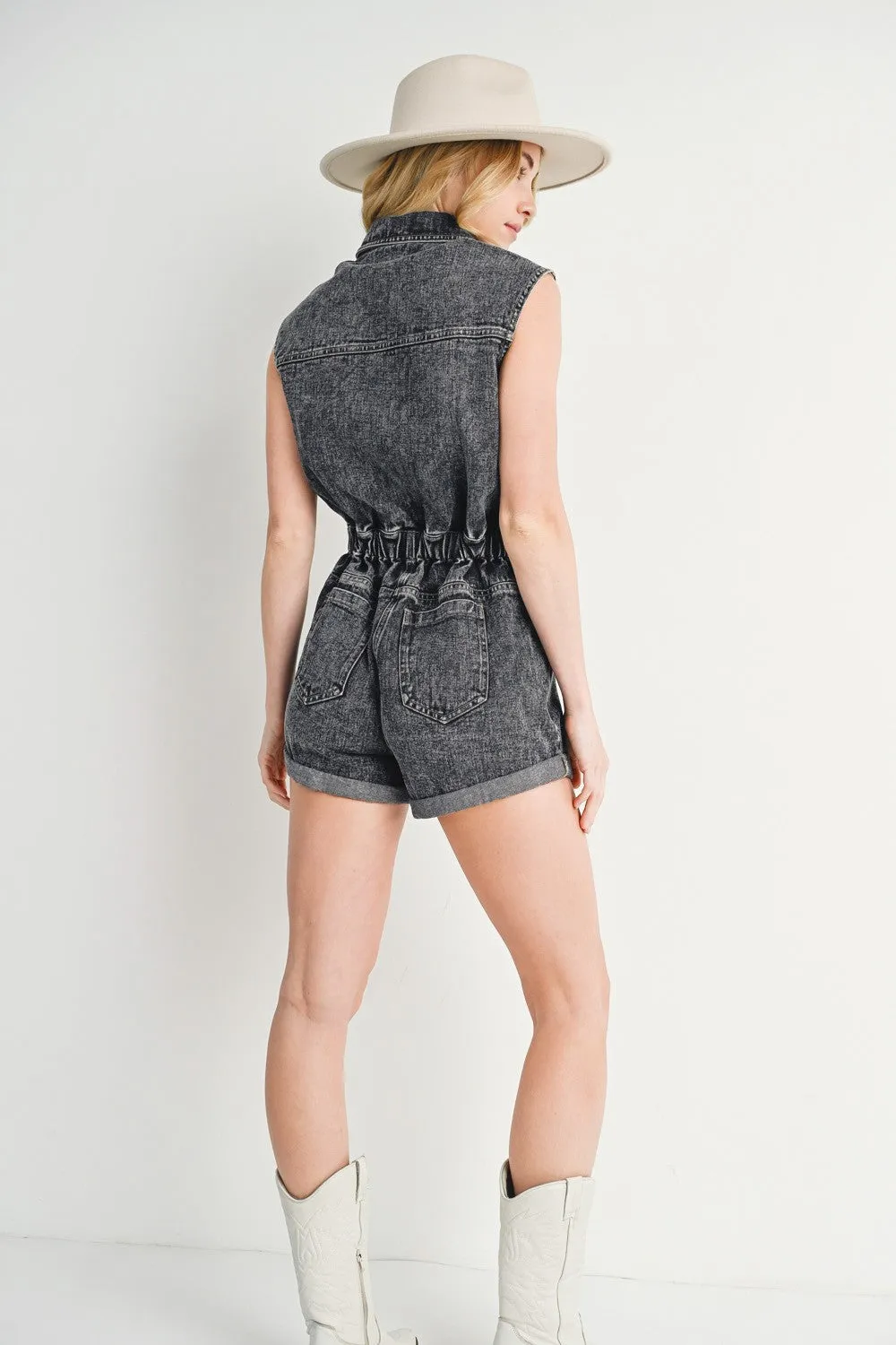 Denim Sleeveless Romper