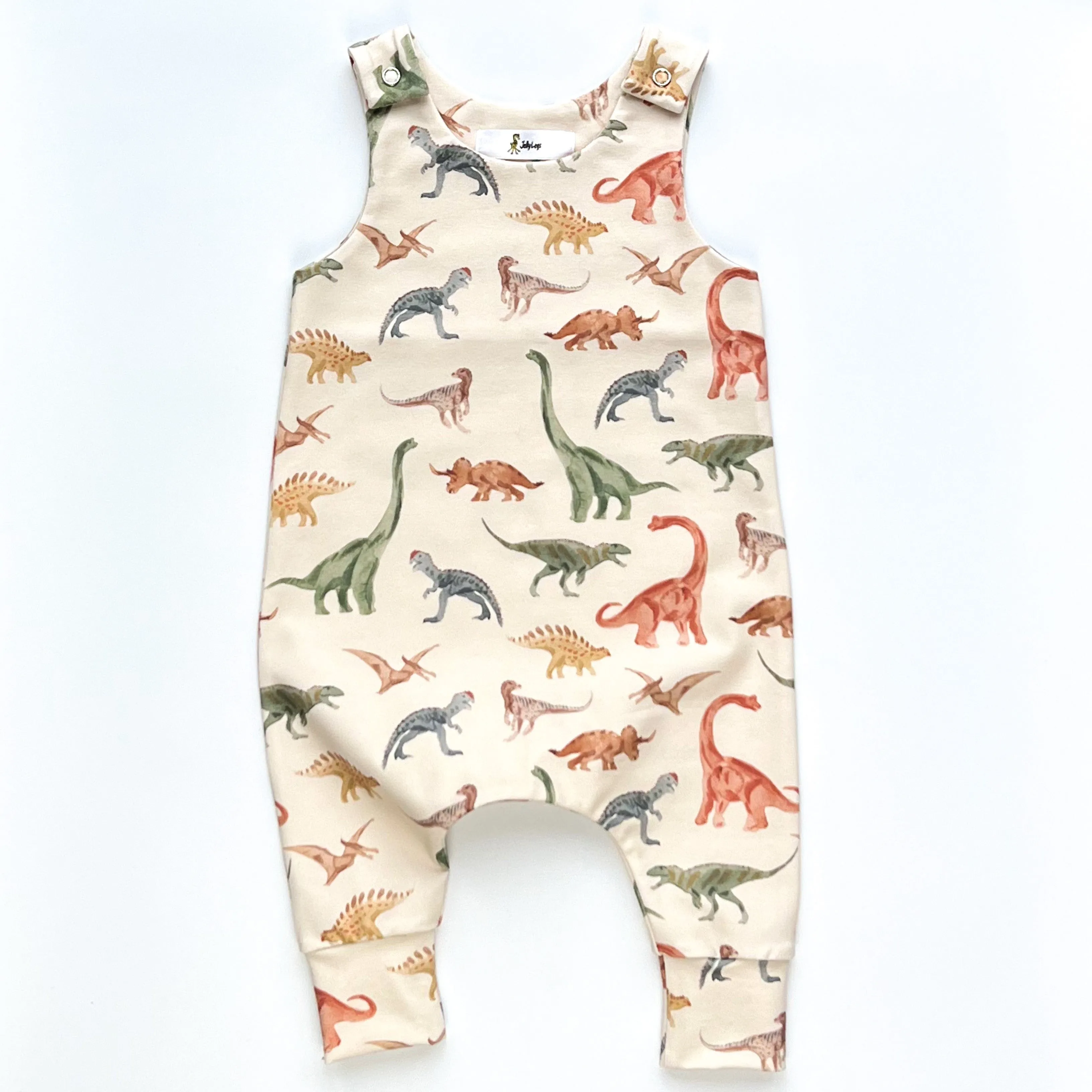 DINO DUNGAREE ROMPER