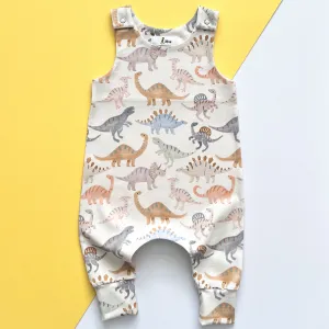 DINOSAUR DUNGAREE ROMPER