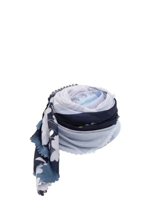 Dusty Blue Printed Scarves