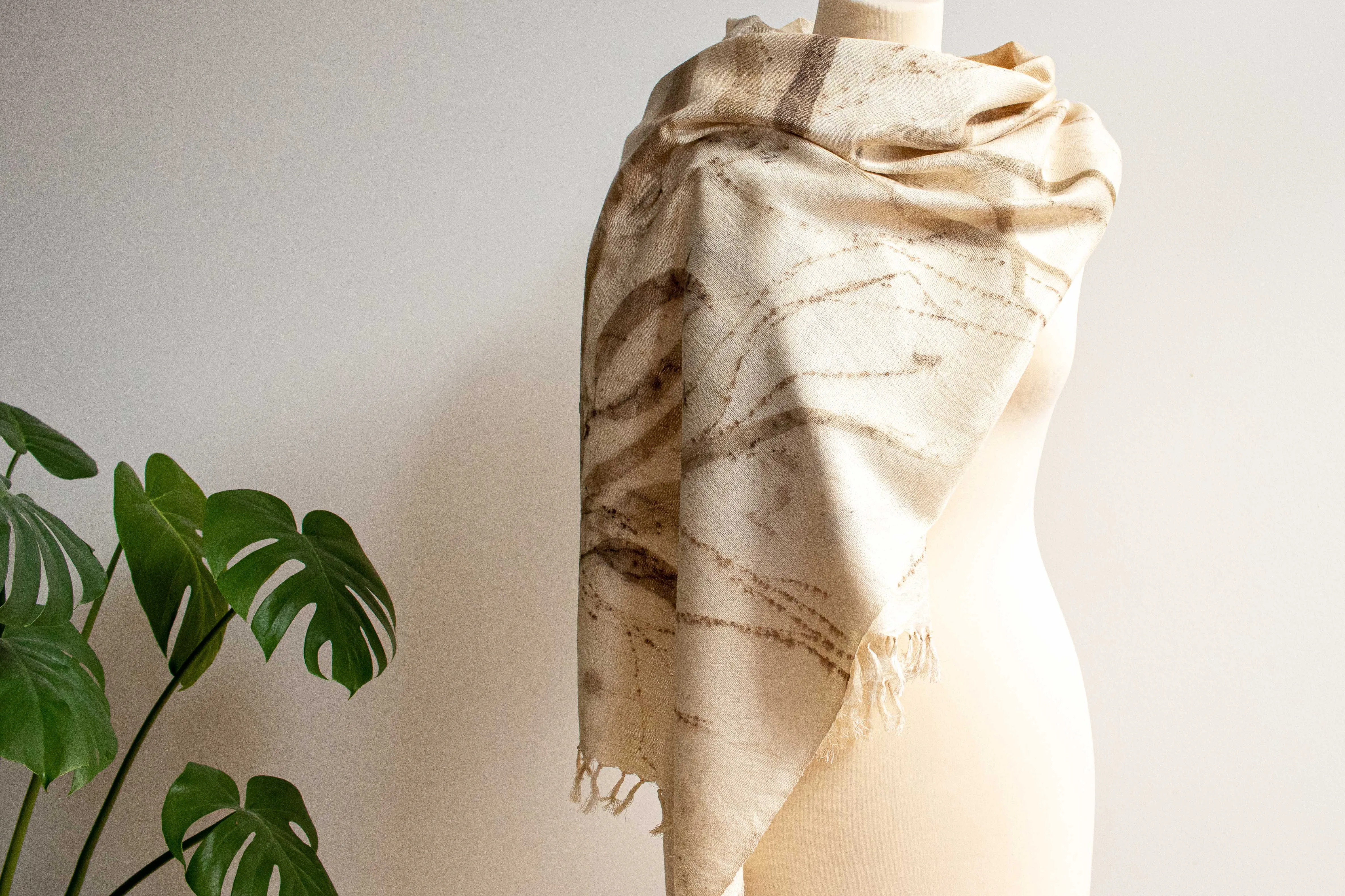 Eco-Printed Silk Leaf Scarf - Spickles & Long Leaves