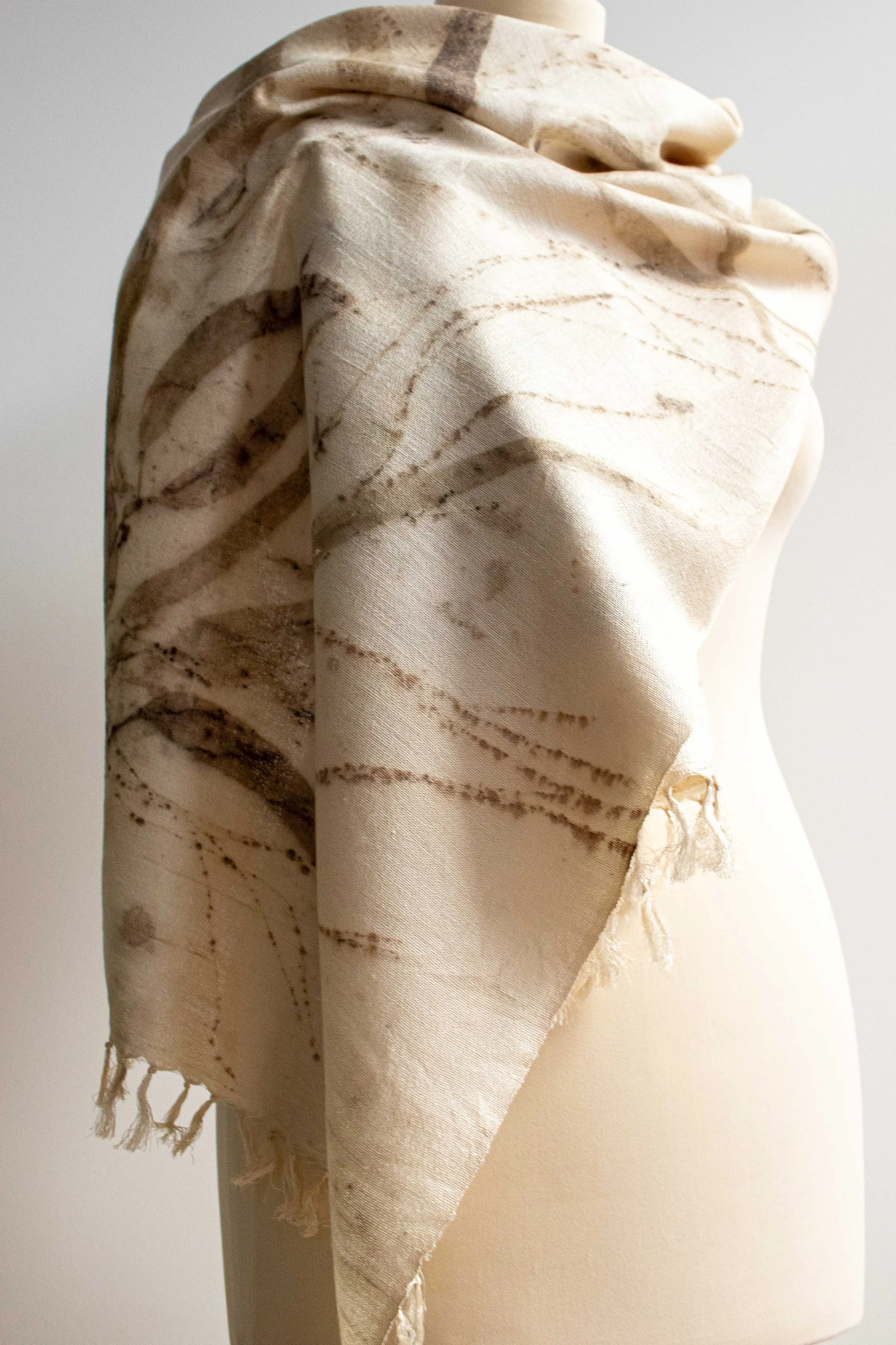 Eco-Printed Silk Leaf Scarf - Spickles & Long Leaves