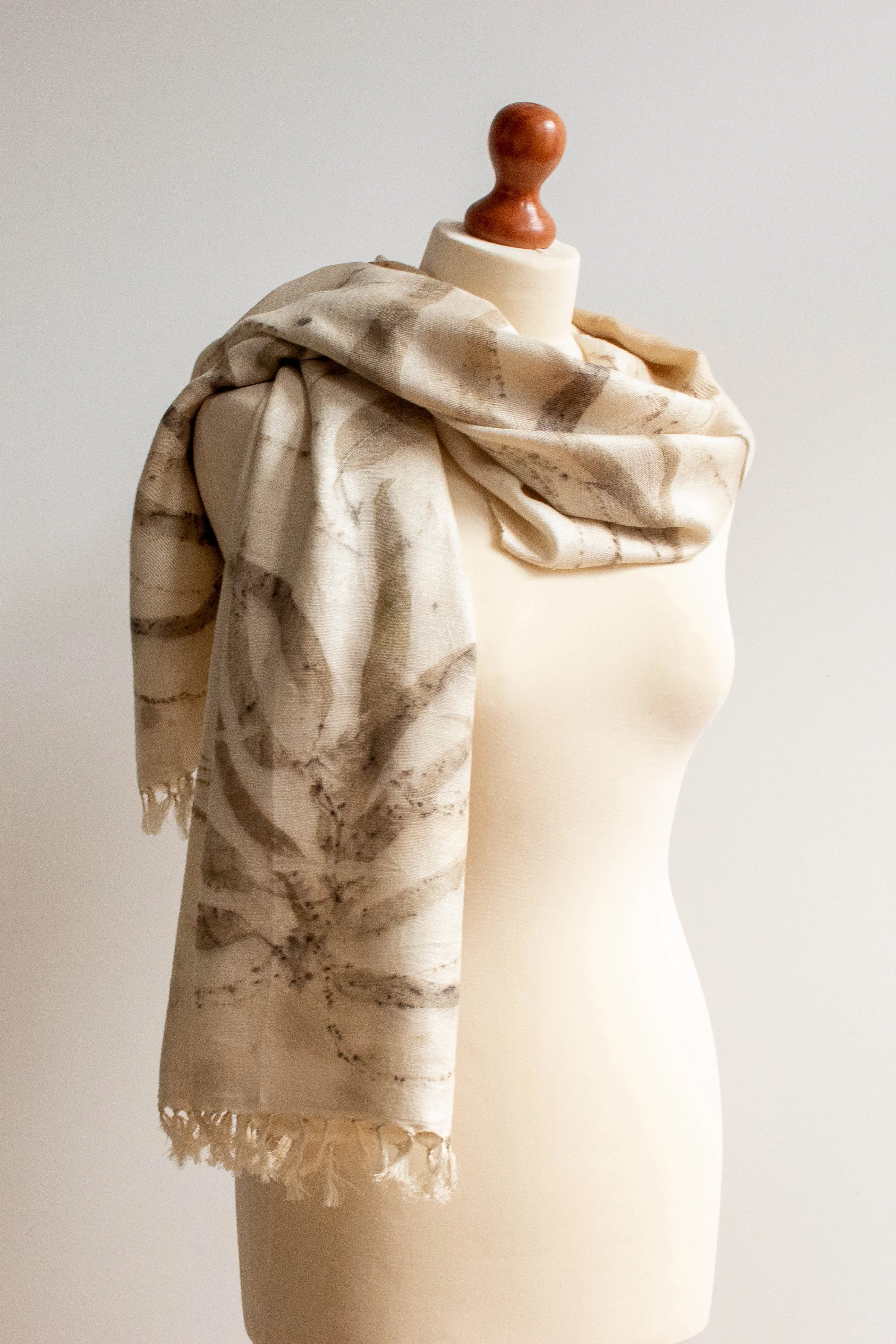 Eco-Printed Silk Leaf Scarf - Spickles & Long Leaves