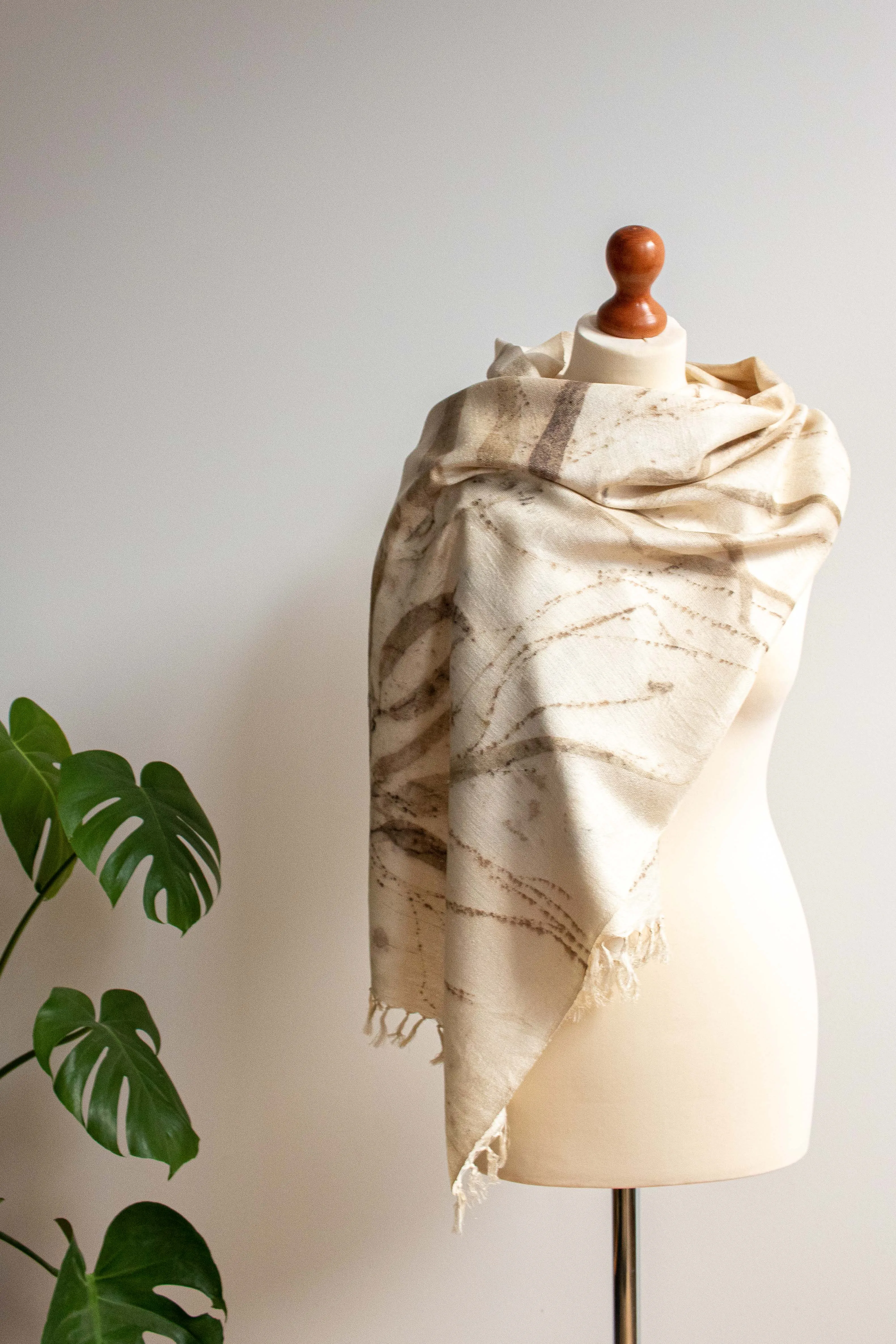 Eco-Printed Silk Leaf Scarf - Spickles & Long Leaves