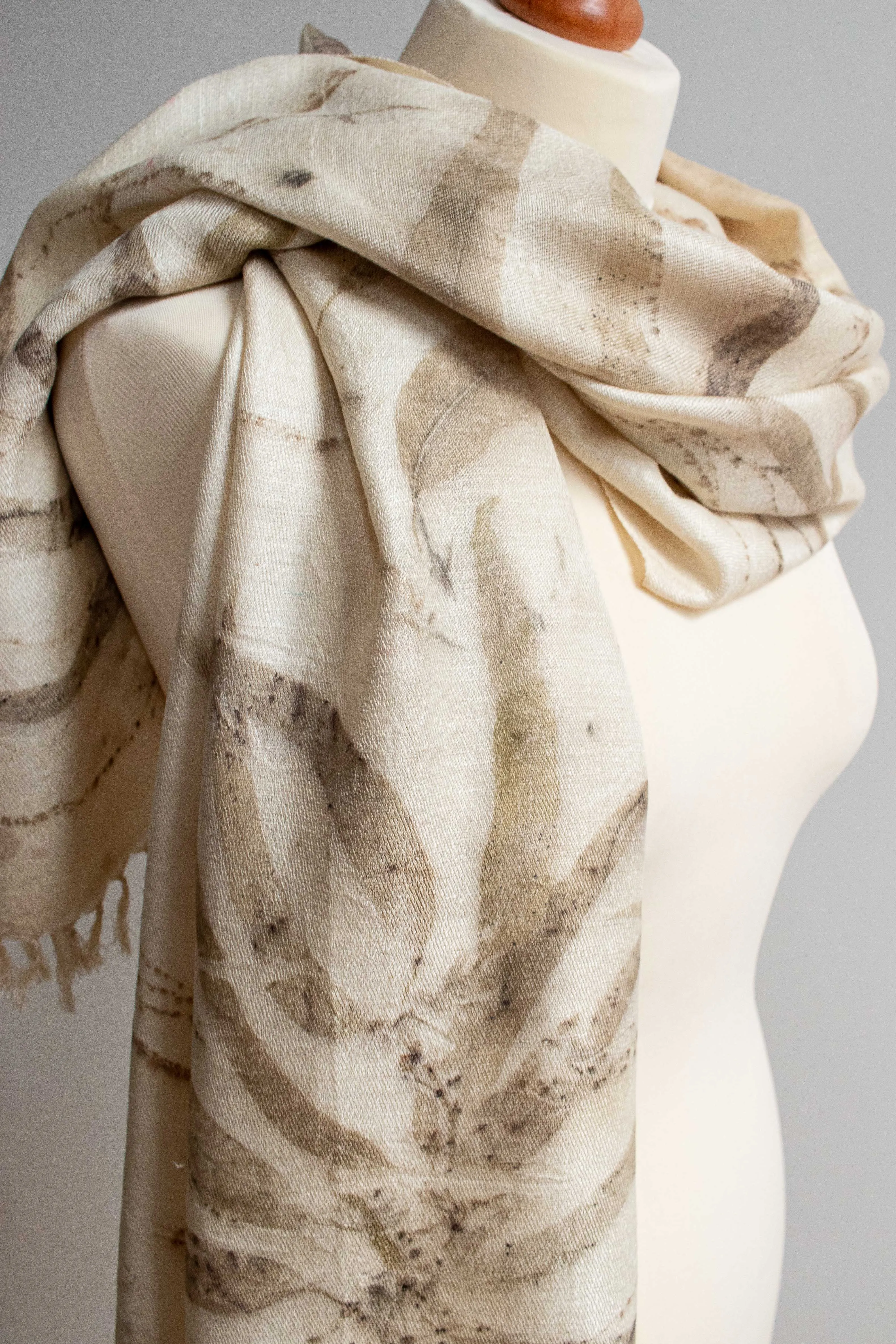 Eco-Printed Silk Leaf Scarf - Spickles & Long Leaves
