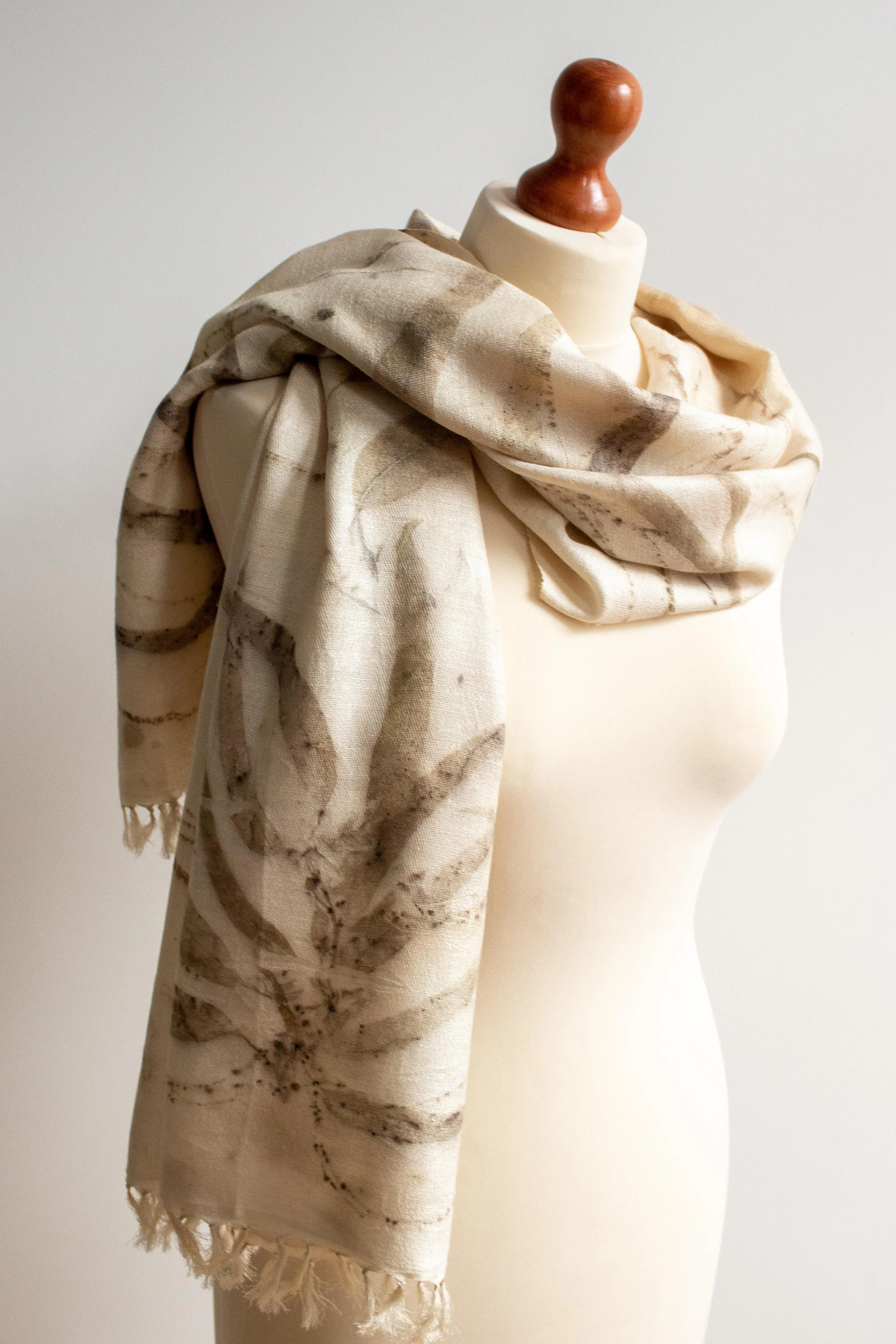 Eco-Printed Silk Leaf Scarf - Spickles & Long Leaves