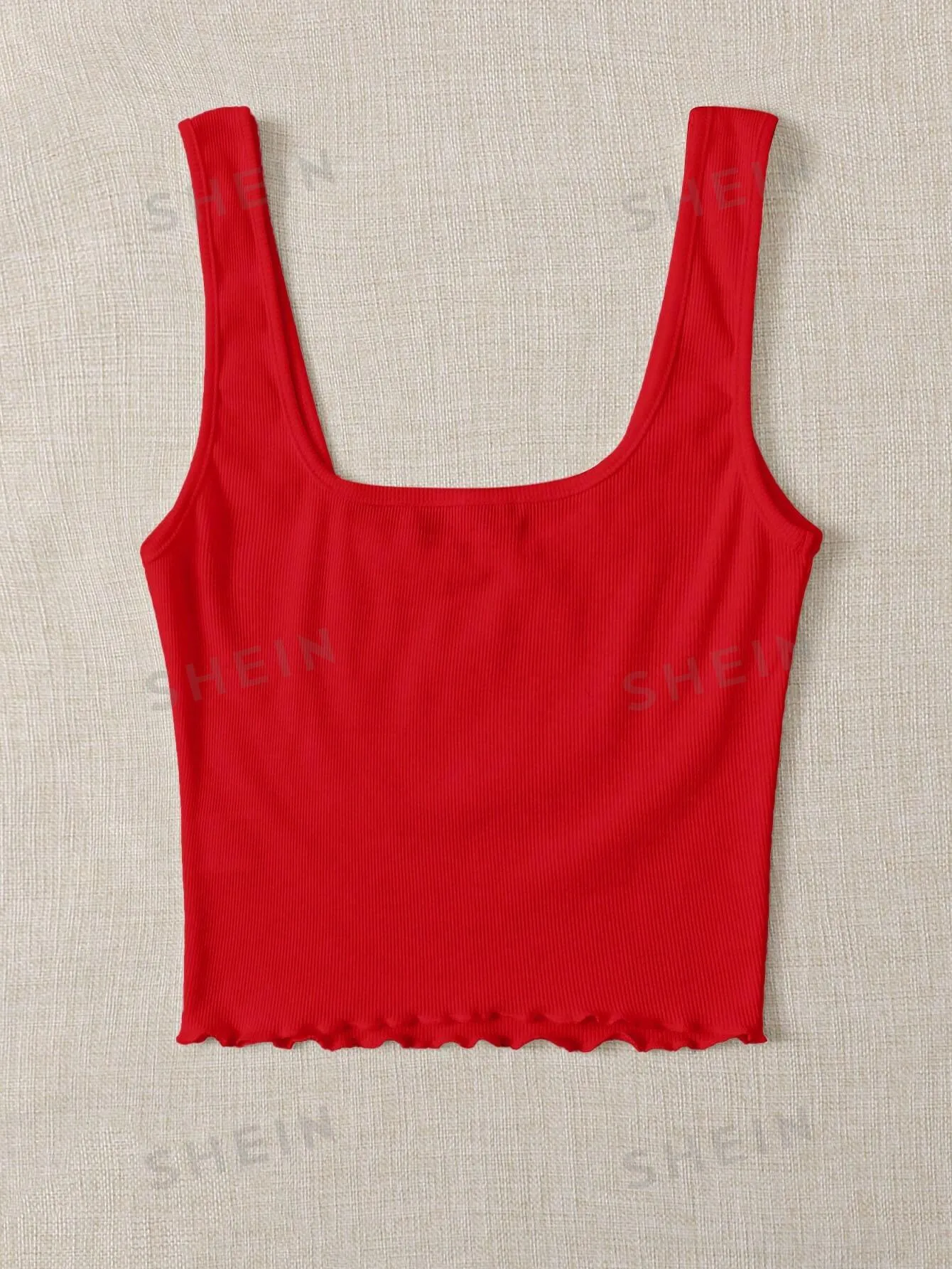 Essnce Women Summer Solid Color Sweetheart Neck Casual Knitted Tank Top