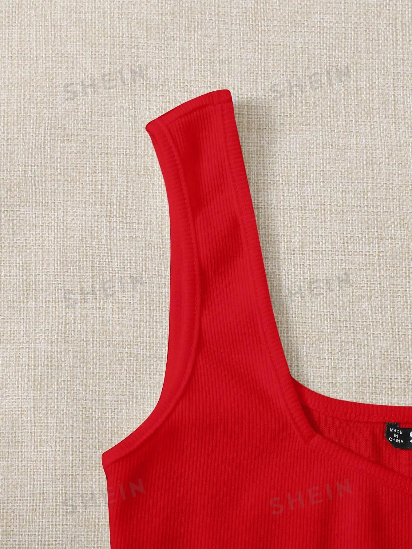 Essnce Women Summer Solid Color Sweetheart Neck Casual Knitted Tank Top