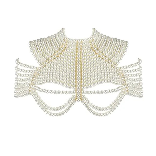 European Multi Layer Pearl Hollow Our Shawl