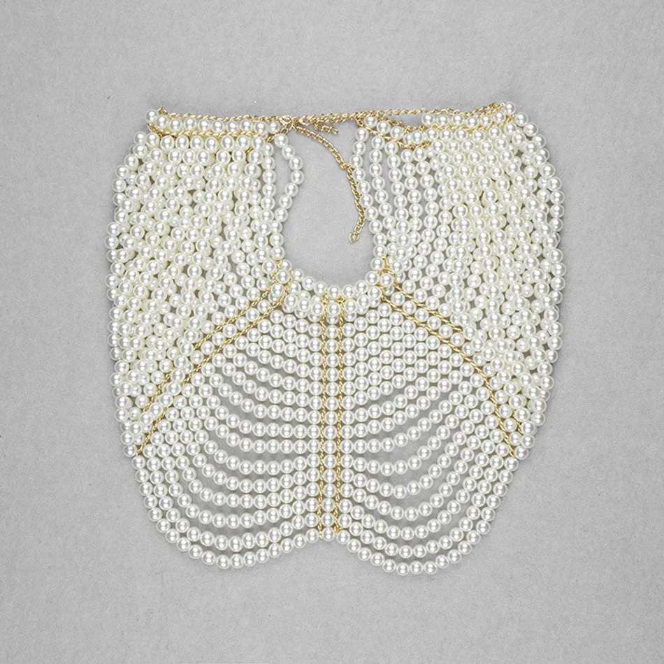 European Multi Layer Pearl Hollow Our Shawl