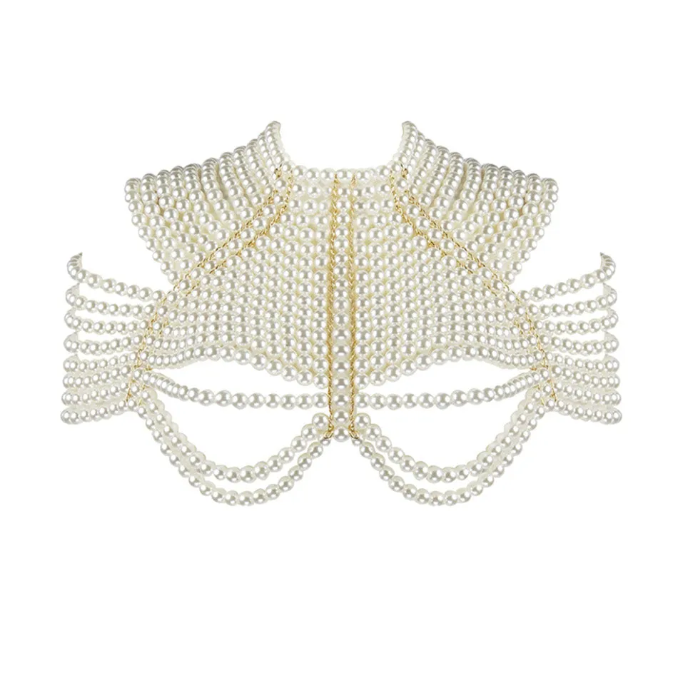 European Multi Layer Pearl Hollow Our Shawl