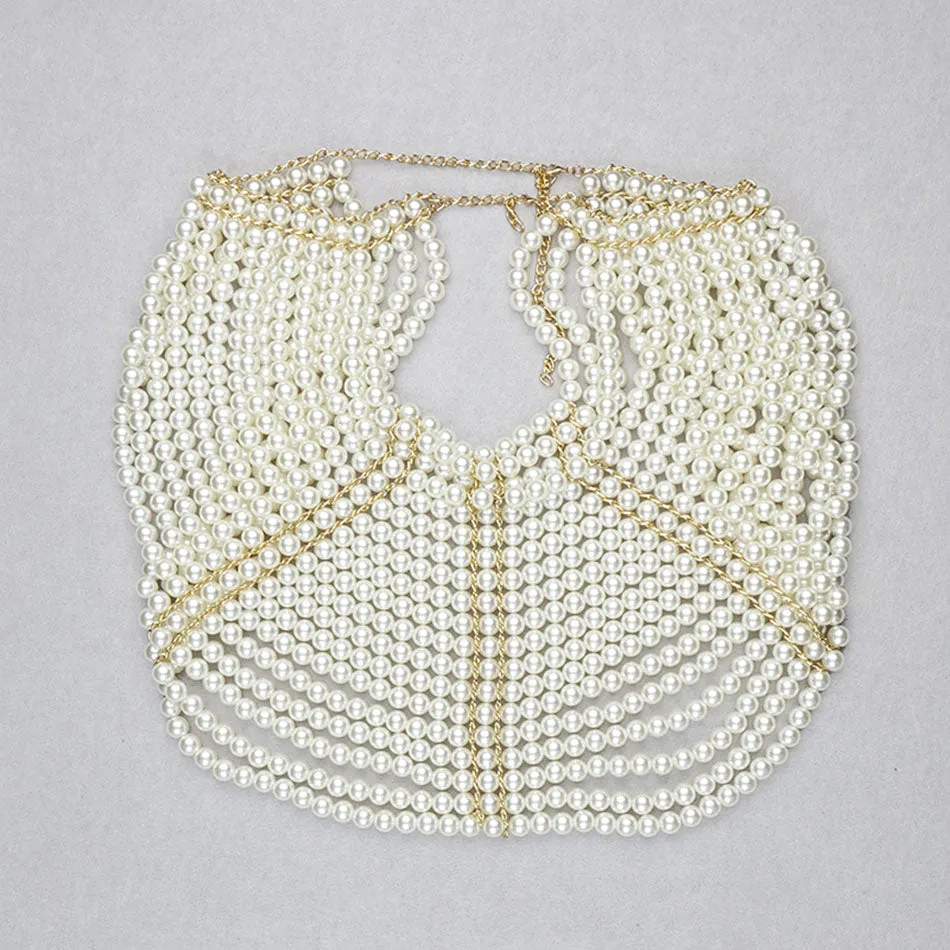 European Multi Layer Pearl Hollow Our Shawl