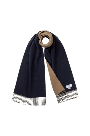 EveryYarn Reversible Cashmere Scarf | Navy & Beige
