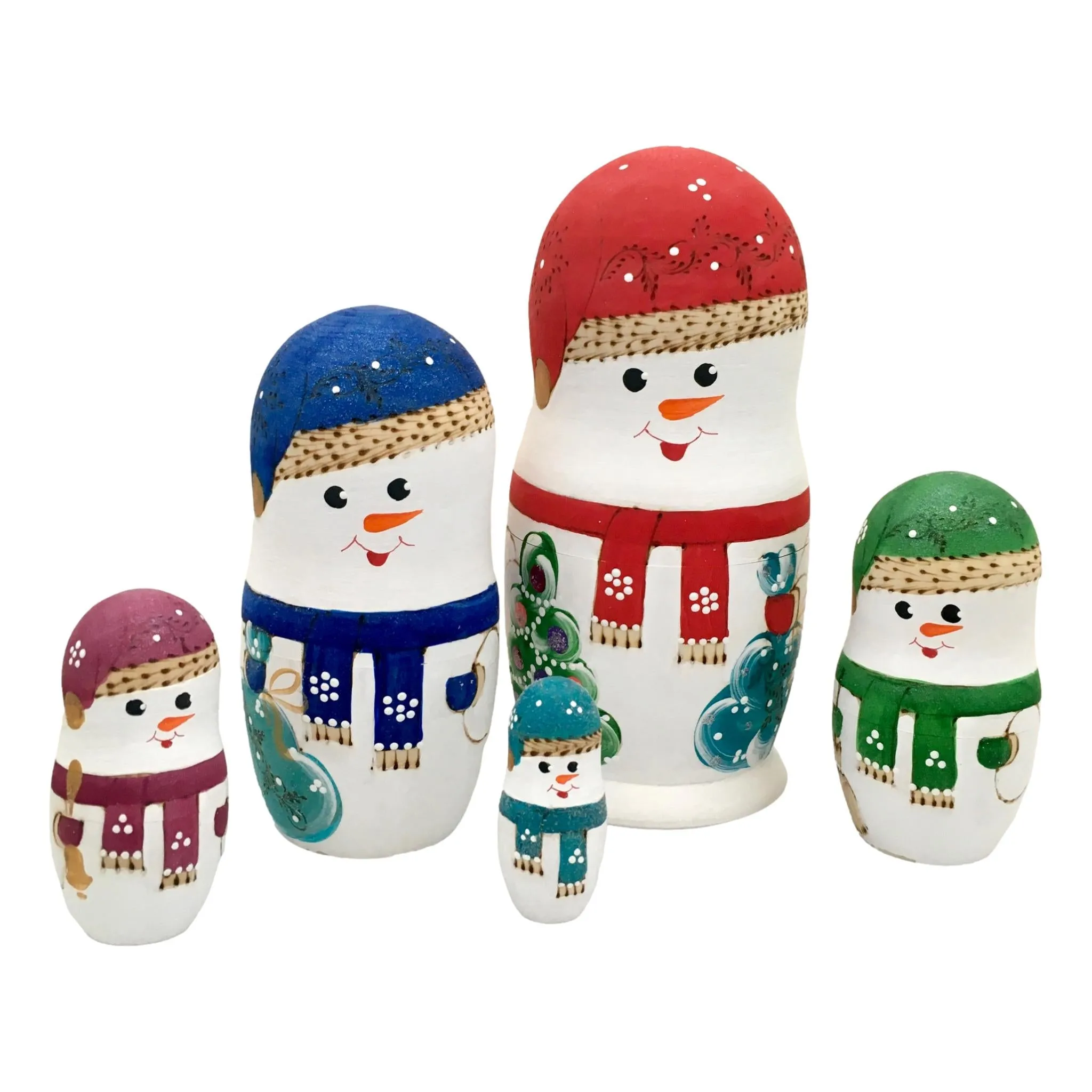 Family of Snowmen Nesting Dolls