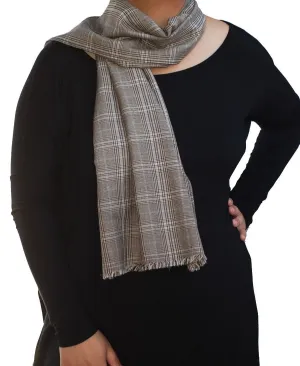 Fashion Scarf Infinity Shawl Elegant Plaid Brown One Size