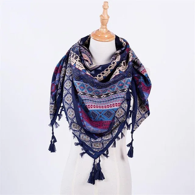 Fashion Women's Printed Scarves For Winter/Autumn - Pink/Blue/Red/Khaki/Black/Grey