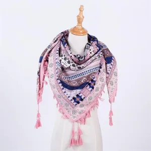 Fashion Women's Printed Scarves For Winter/Autumn - Pink/Blue/Red/Khaki/Black/Grey