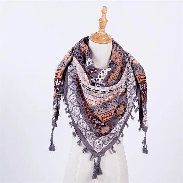 Fashion Women's Printed Scarves For Winter/Autumn - Pink/Blue/Red/Khaki/Black/Grey
