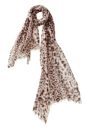 Felted Leopard Cashmere Shawl - Malt