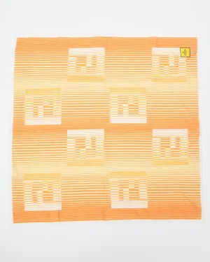Fendi Orange Oversized FF Logo Striped Scarf