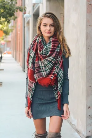 Flannel Frayed Edge Blanket Scarf (8 colors)