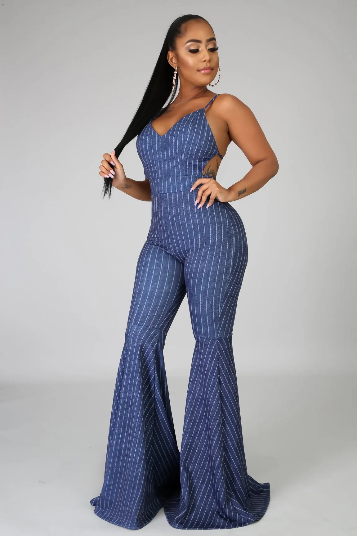 Flash denim jumpsuit