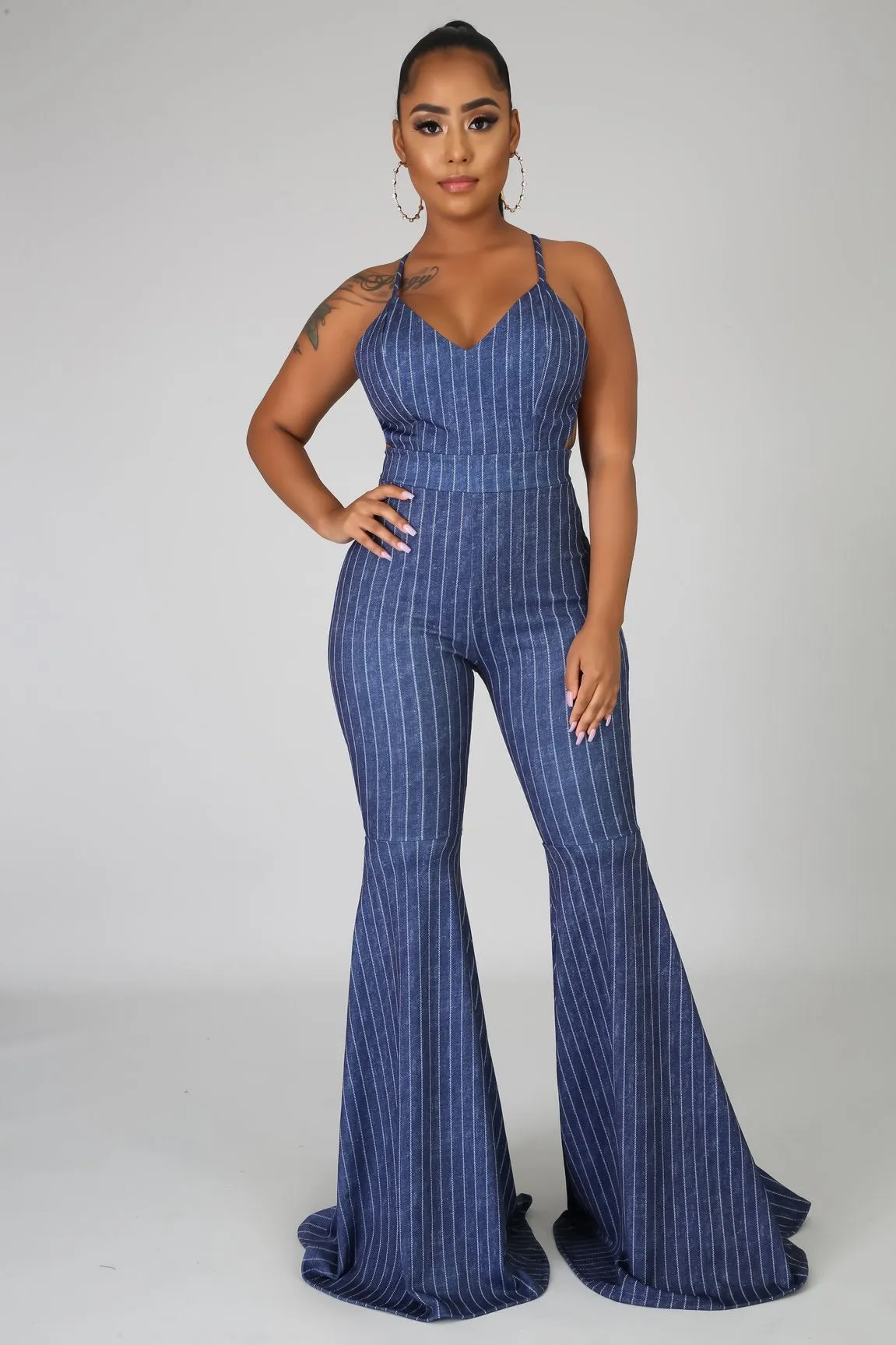Flash denim jumpsuit