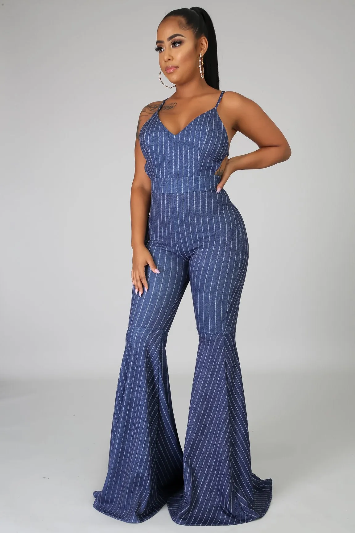 Flash denim jumpsuit