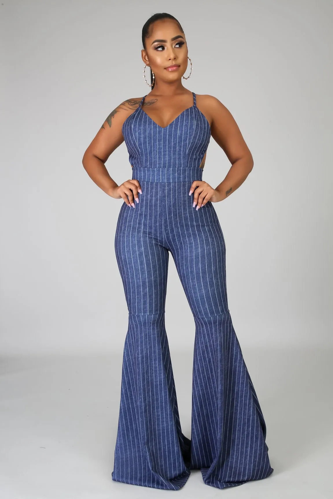 Flash denim jumpsuit
