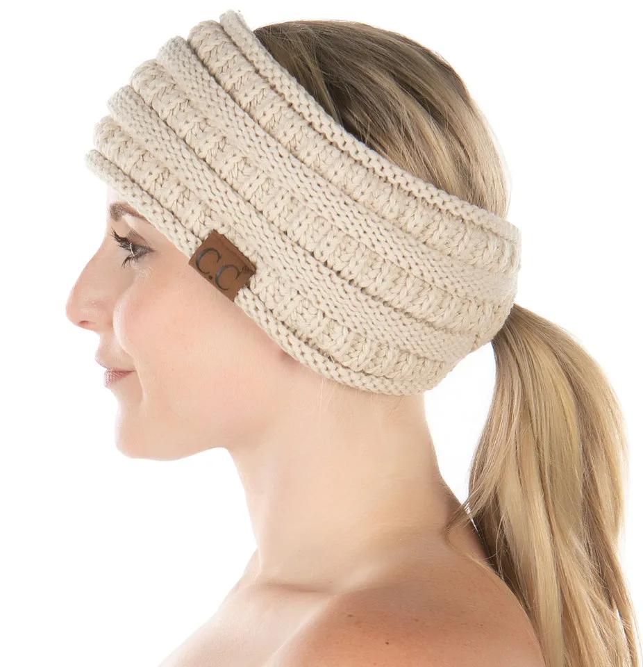 Fleece Lined Ponytail Headwrap