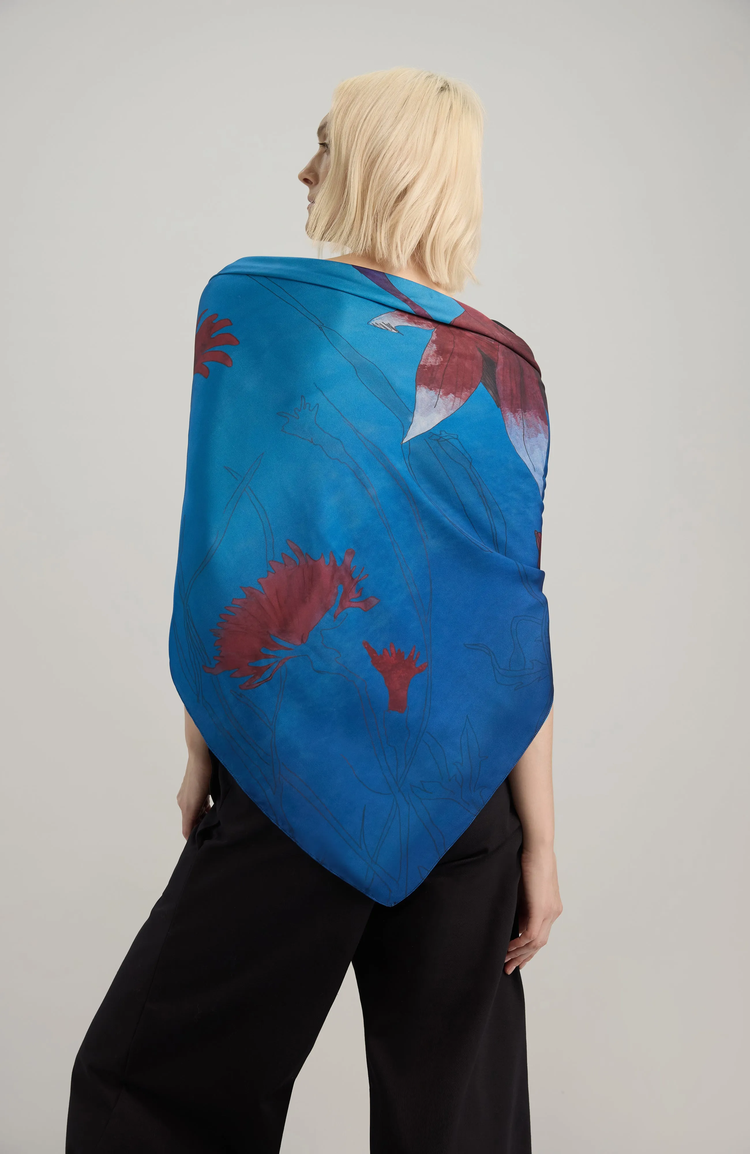 FLORAL SCARF 120x120