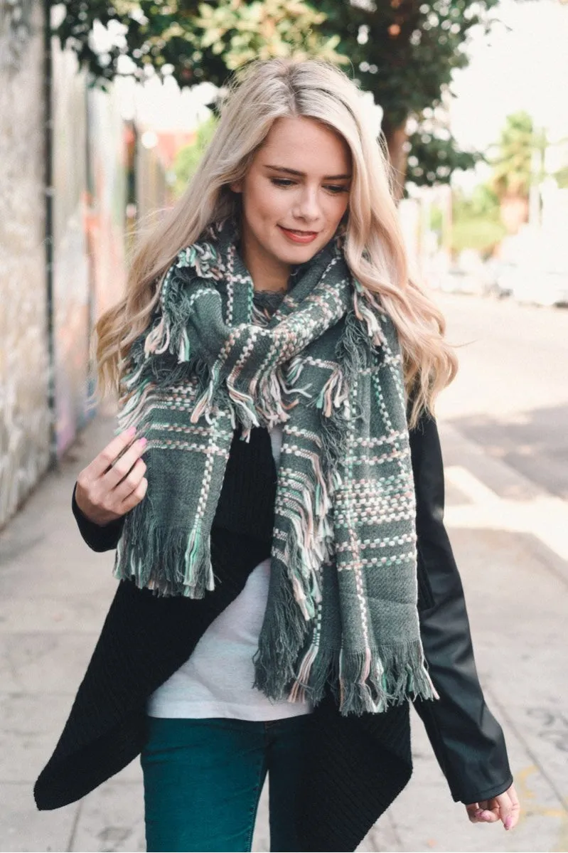 Frayed Tartan Plaid Scarf (3 colors)