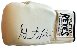 Gervonta "TANK" Davis autographed all white Reyes Rare autographed boxing gloves JSA
