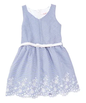 Girl Striped Dress with White Belt